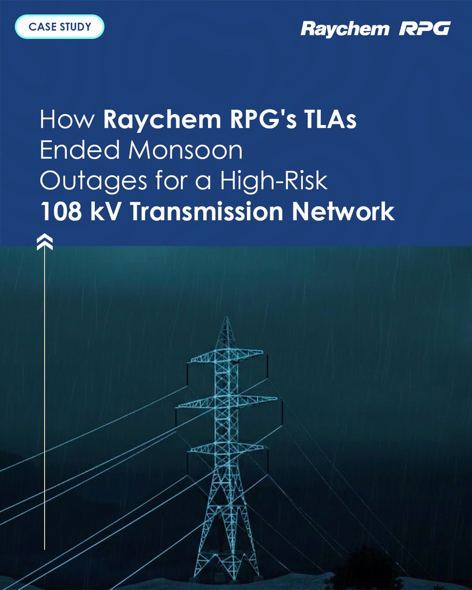 raychemrpgco's tweet image. See how our 108 kV Transmission Line Arresters (TLA) turned a lightning-prone transmission network into a model of grid resilience. ​

Consult our experts: 022 45745 060 | cic@raychemrpg.com​

#GridReliability #Engineering #TransmissionLine #RaychemRPG #ReliableConnectionsAlways