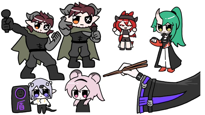 先日のガチャ動画のために描き下ろした絵の一部です