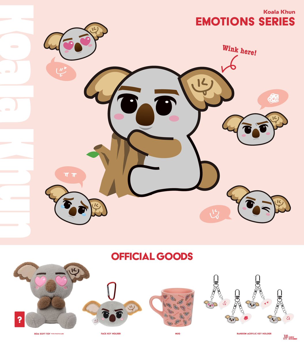 Koala Khun EMOTIONS SERIES MD 🐨❤️

本日は #Koala_Khun の
新しい表情 &amp; 実写ラインナップイメージを公開！

トレンドマークの"ウインク"に変わったの、気づきましたか？実はこの表情…ニックンのデザインなんです！❤️🎨

jypj-store.com/collections/2p…

#2PM
#EMOTIONS_SERIES
#NICHKHUN
#Koala_Khun