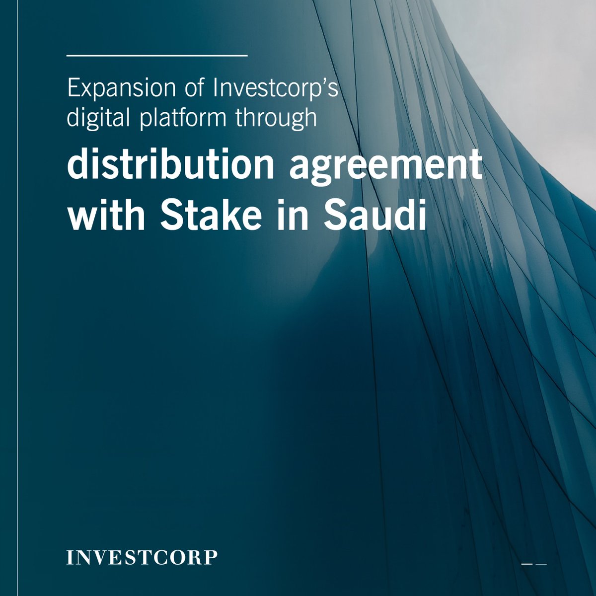 Investcorp's tweet photo. #Investcorp announces the expansion of its digital platform offering through a distribution agreement with @GetStake, the MENA region’s leading digital real-estate investment platform. The partnership provides investors with access to select international real estate opportunities via the Stake digital application, combining Investcorp’s institutional-grade investment expertise and rigorous due diligence. 

Investors are able to participate seamlessly in opportunities traditionally available only to institutional partners, reinforcing Investcorp’s commitment to broadening access to private markets through digital innovation. Read more: https://t.co/Cho2xuPSR1