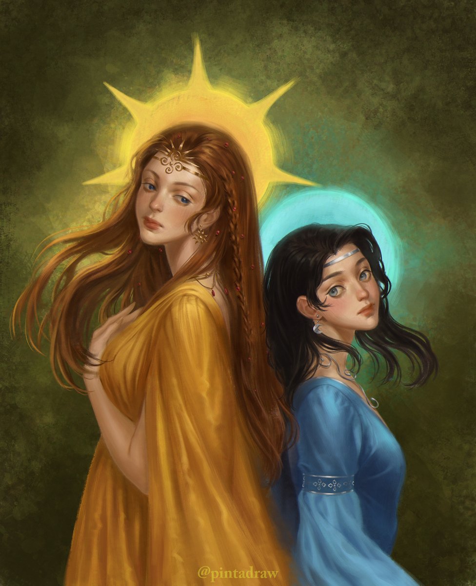 Sansa and Arya based off of the Basque sun and moon goddesses 🌝🌚 for <a href="/jeynearya/">ৎ୭</a> 

#sansastark #aryastark #gameofthrones #asoiaf