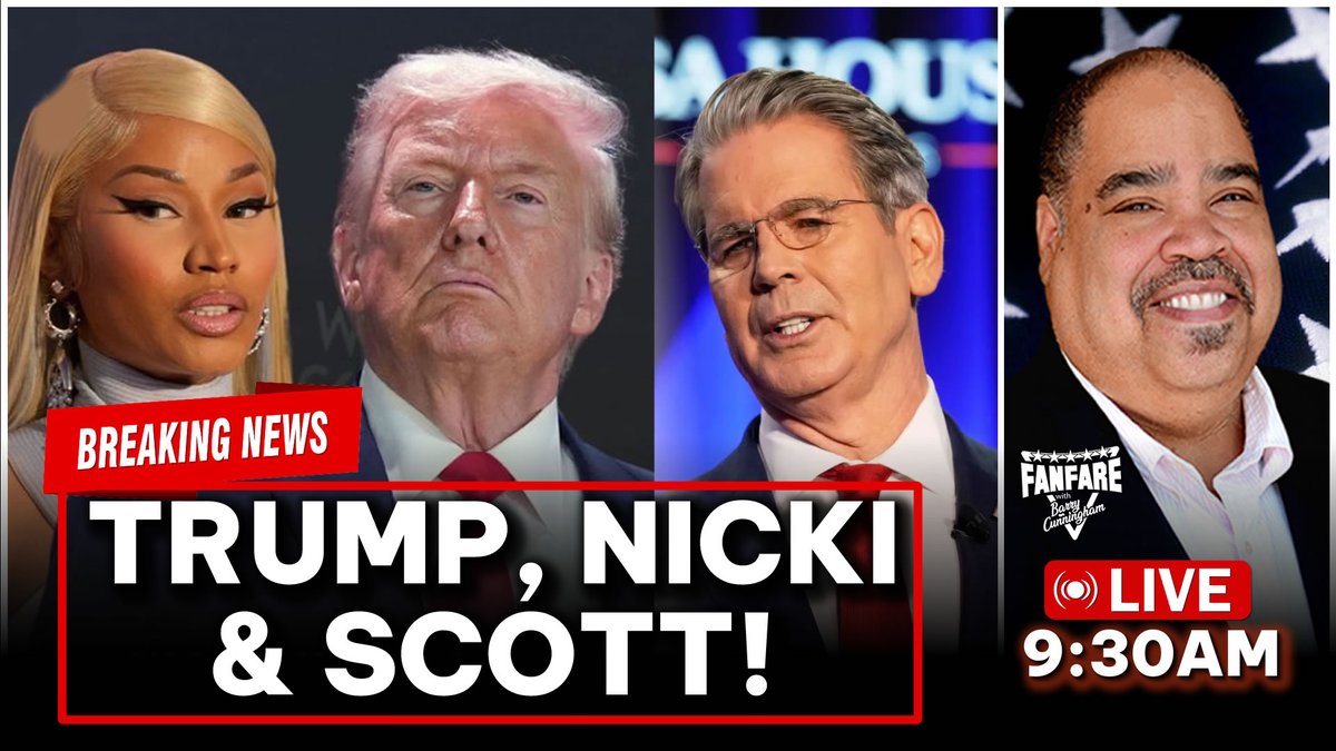 barrycunningham's tweet photo. We have an early one folks! Join Me LIVE at 9:30AM!

LIVE BREAKING NEWS: President Trump Hosts A HUGE Summit With Nicki Minaj, Scott Bessent And More!

On YouTube at: https://t.co/iZlwY4KswV

Also LIVE on Rumble and X!