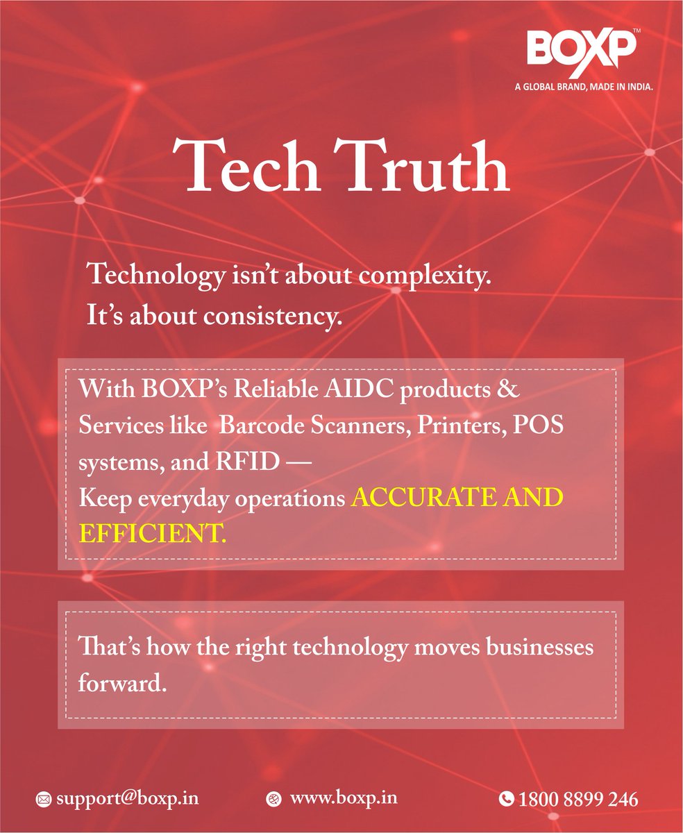 Boxpush024's tweet photo. Technology isn’t about complexity.
It’s about consistency.

BOXP — A global brand, made in India.

🌐 https://t.co/oUJ0ftwrwB | ✉️ support@boxp.in | 📞 1800 8899 246
#TechTruth #BOXP #AIDC #BarcodeSolutions #POSSystems #RFID #OperationalEfficiency #MadeInIndia #BusinessTechnology https://t.co/8Ns3kRTqds