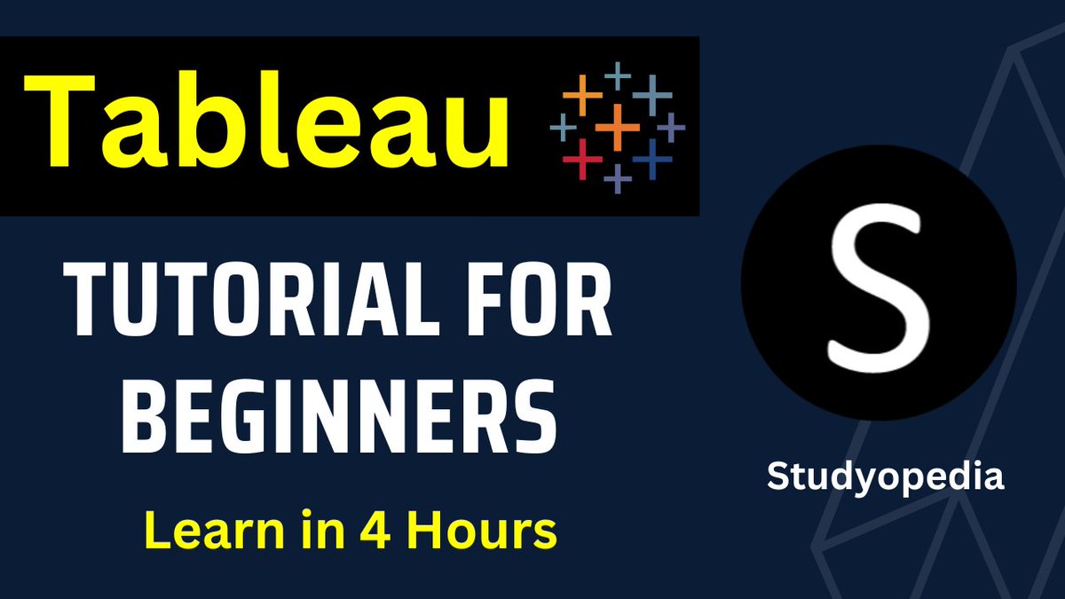 dw_amit's tweet photo. 🔥Tableau Free Tutorial for Beginners: https://t.co/s9NVKKBn3I
Duration: 4 hours
Lessons: 35

Tableau Study Material: https://t.co/fcTWeCl9dX
Tableau Interview Questions and Answers: https://t.co/Uc91HJUD4m

#tableau #learntableau #studyopedia #dataanalysis #dataanalyst #bi https://t.co/Mg1AELGywD