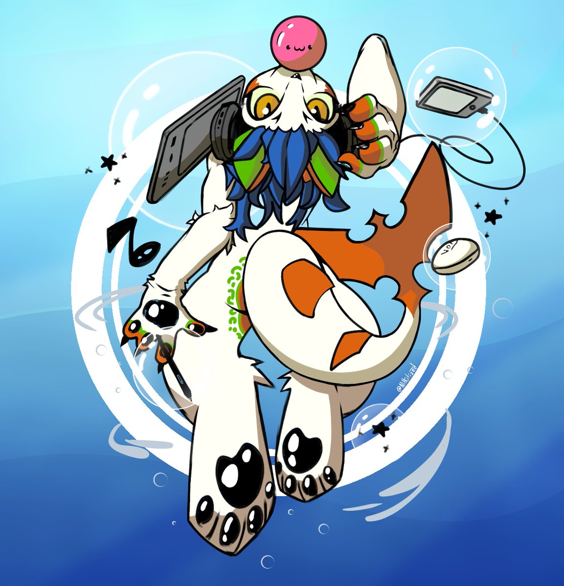 Nikittized's tweet photo. Glup! 🫧 
#furryartwork #kemono #furry #art #tigershark #artist https://t.co/jBeoayZE11