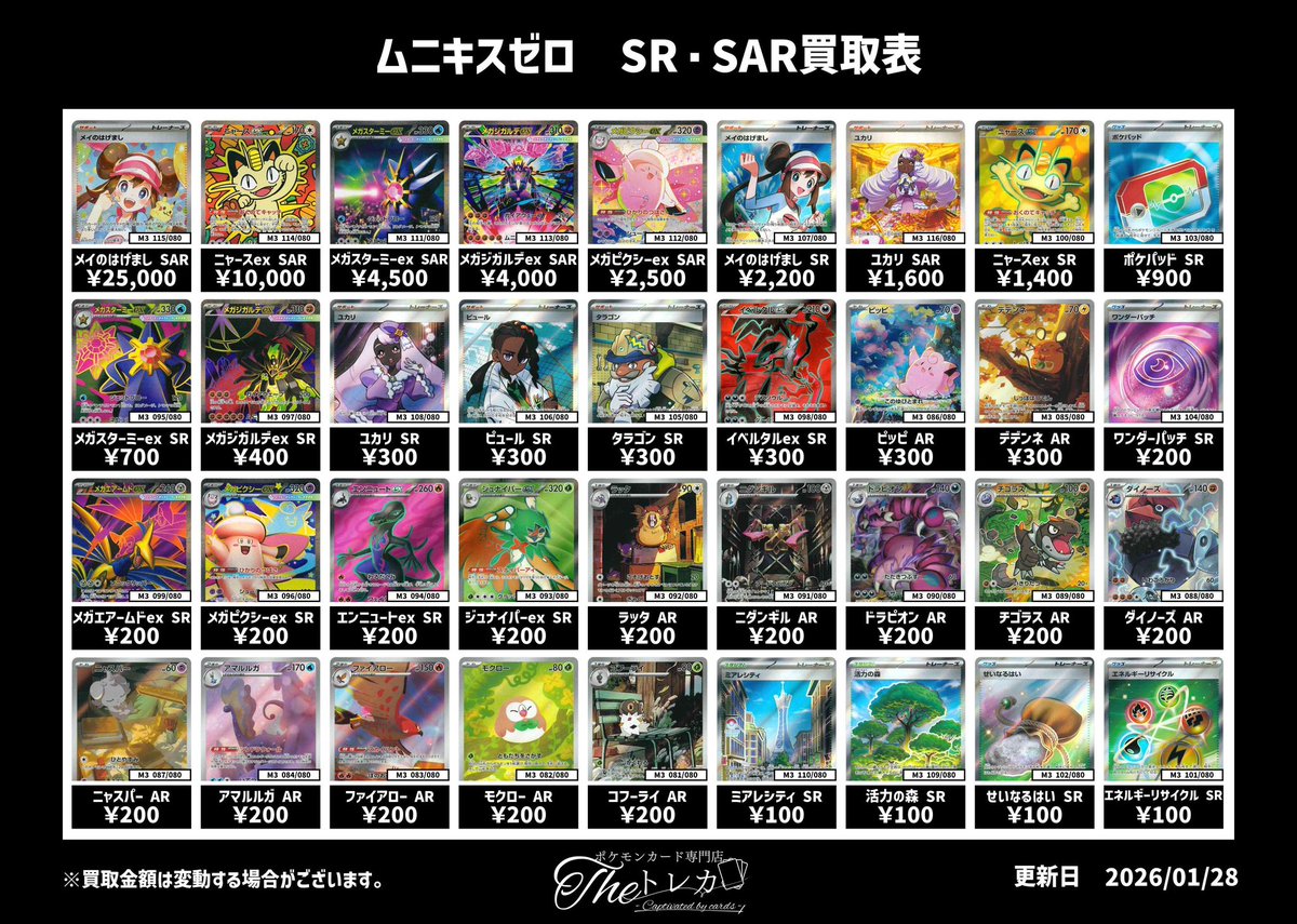 ムニキスゼロ SR・SAR 買取💹 メイのはげまし SAR 25000円 ニャースex