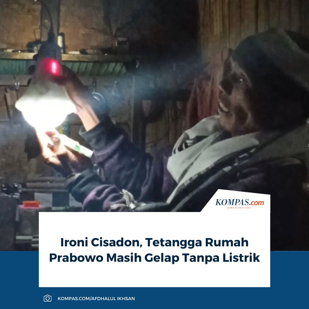 Kampung Cisadon di Bogor dekat rumah Prabowo, tapi 28 keluarga di sana belum tersambung listrik. Akses ke kampung sulit, jalan tanah berlumpur dan menanjak, apalagi saat hujan.

Baca selengkapnya: bandung.kompas.com/read/2026/01/2…

~RK #Cisadon #prabowo #listrik