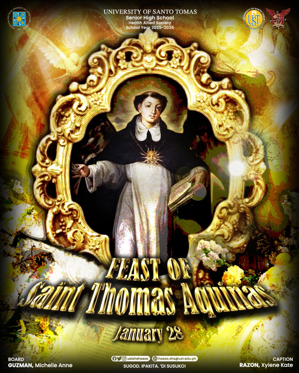 The things that we love tell us what we are. ❤️‍🩹

Today, we commemorate the feast day of the Angelic Doctor. Through his humility and unwavering faith, he reminds us that faith and reason work together in the pursuit of truth. 

St. Thomas Aquinas, pray for us. 🙏🏻