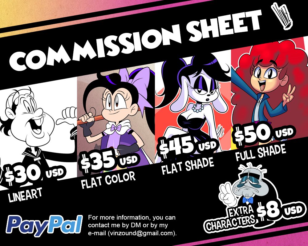 vinzound's tweet photo. ✨COMMISSION SHEET UPDATED✨
If you have any questions or would like more information, please feel free to ask me via DM.

 #Commission #CommissionSheet #CommissionArt #CartoonArt #Art #digitalart #vinzound https://t.co/RX6arAyqX9