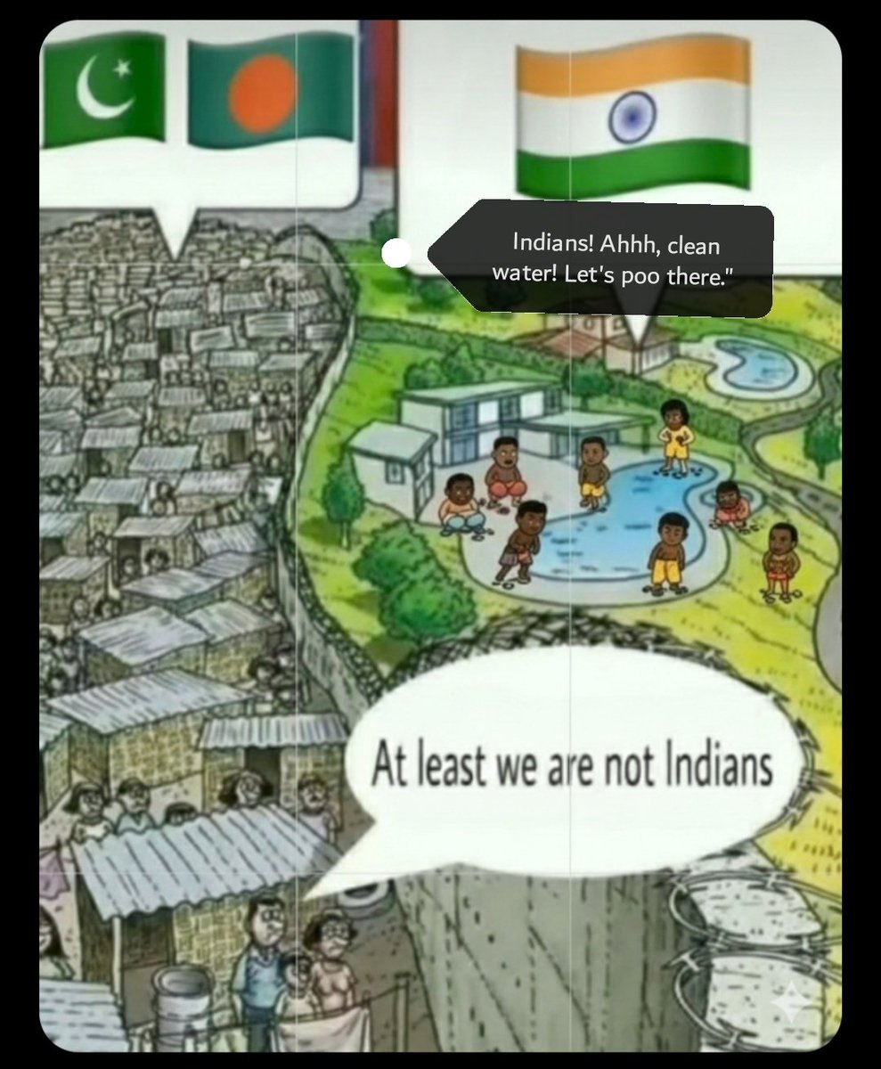 AAQDASAA's tweet image. Indians! Ahhh, clean water! Let's poo there."