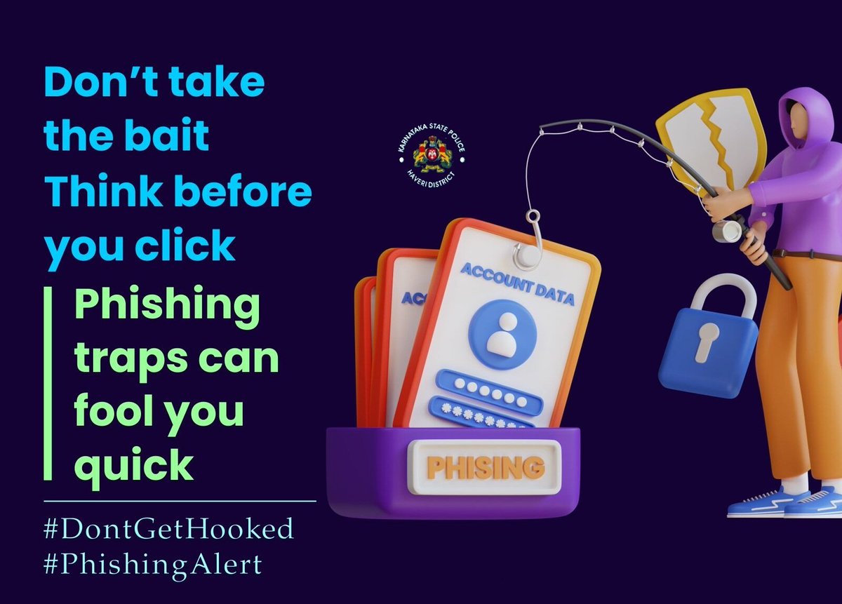 sphaveri's tweet image. Would you fall for the bait? 📷 Know the signs of phishing before it's too late. Stay alert, stay protected!  #Haveripolice #PhishingAlert #Cyberawareness