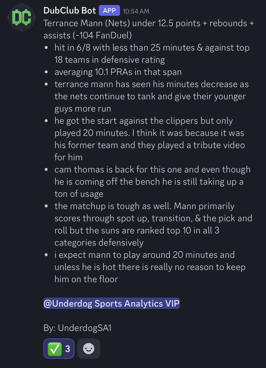 Terrance Mann under 12.5 points + rebounds + assists ✅

Super lucky win here! Played more minutes than expected and finished on 12 exactly!

Research: <a href="/propsmadness/">PropsMadness</a> 
Link for 25% off: propsmadness.com/?ref=montgomery

#NBA #GamblingX #sportcoin