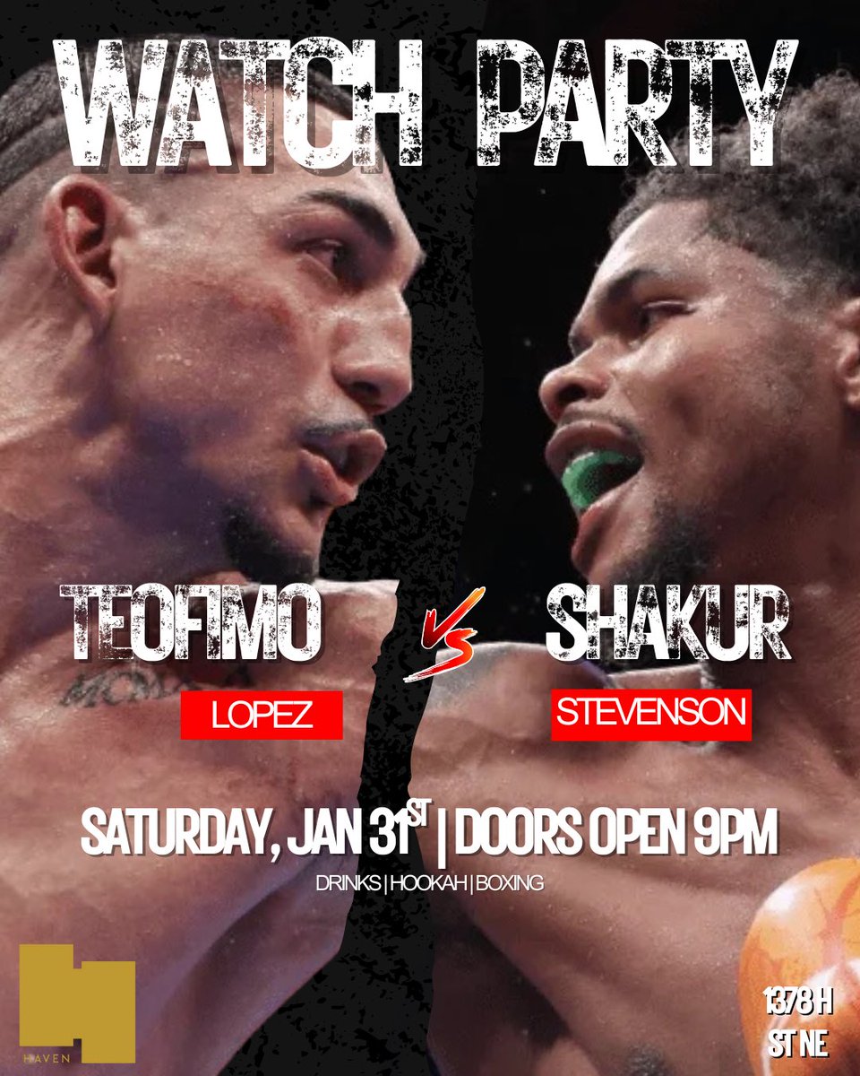 thedchaven's tweet photo. Fight night energy loading 🥊🔥
Teófimo vs Shakur on the big screens — drinks flowing, hookah lit, vibes on max. Pull up early.
🗓️ 1.31
🕒 9PM
📍 1378 H ST NE
#WatchParty #teofimolopez #shakurstevenson #FightNightDC #BoxingVibes https://t.co/FoMN9zGx3k