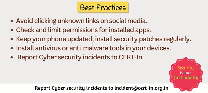 Best practices to prevent from malware attack.
If you are victim of Cyber Fraud please report at cybercrime.gov.in or call 1930.
<a href="/followers/">はうはう</a>
<a href="/Tripura/">lahari</a> Police
#safetyfirst #besafe #cybersecurity #BeCatious #cyberfraud #I4C #Cyberdost #BeSmart #CyberCrime #CyberCrimeAwareness