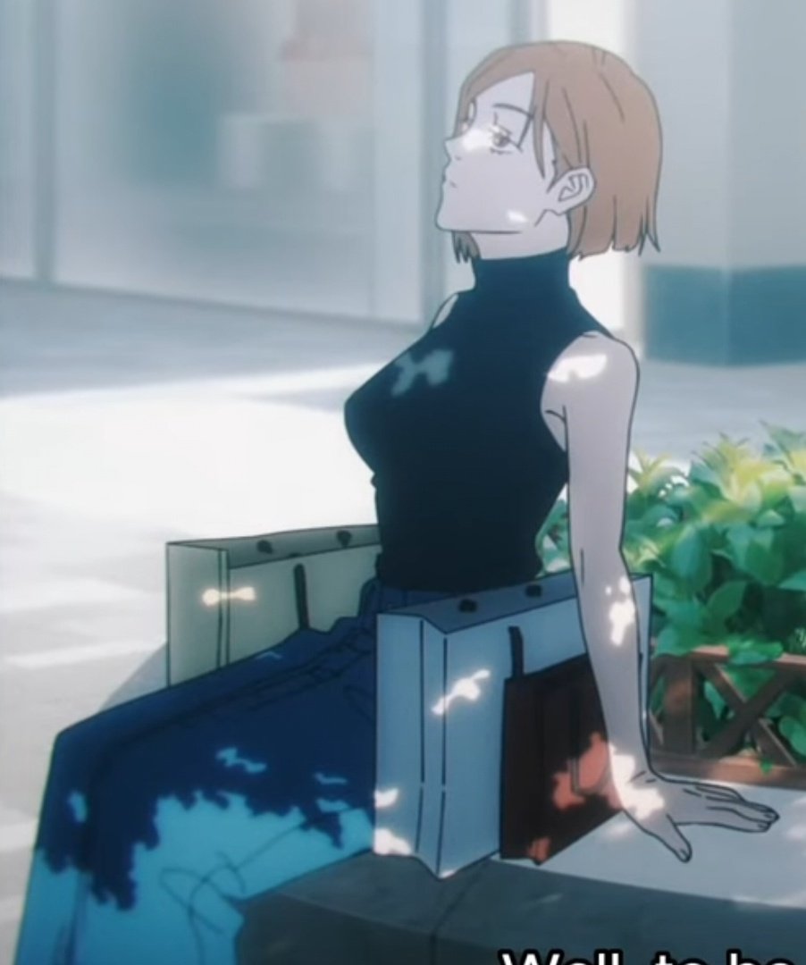 _makidelrey's tweet image. will die in the hill that this was Nobara's turtle neck top, and then Maki, after Shoko healed her, went to see Norbs in coma, and when she started getting dressed to go, grabbed that tank top with the idea of give it back to Norbs when she wakes up, holding onto that promise