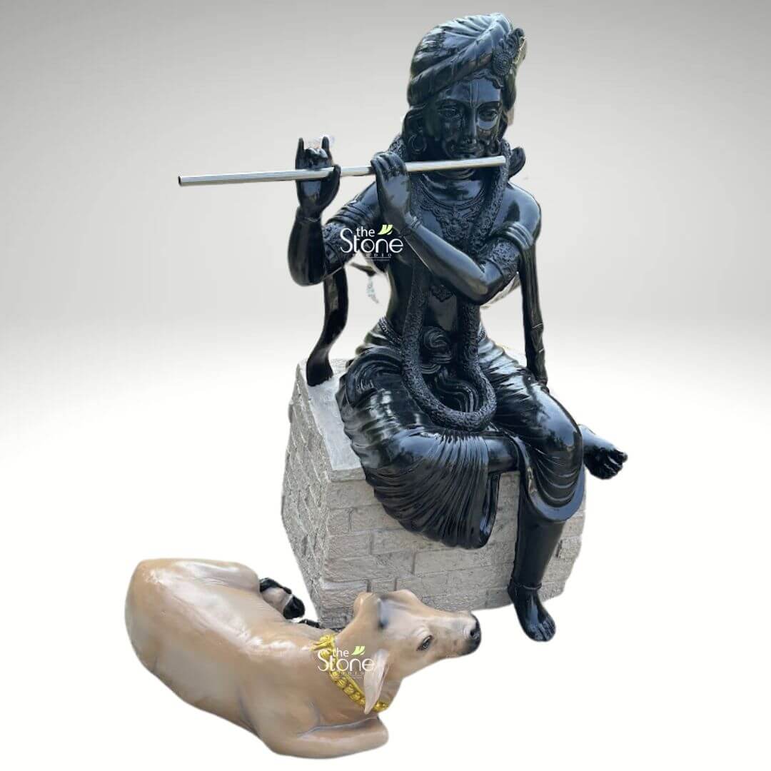 TheStonesStudio's tweet image. Gracefully crafted with devotion this beautiful statue of Lord Krishna playing the flute, accompanied by a serene resting cow, brings an aura of peace, love to any space.
thestonestudio.in/product/lord-k…

Discover more handcrafted creations:
thestonestudio.in

#KrishnaStatue