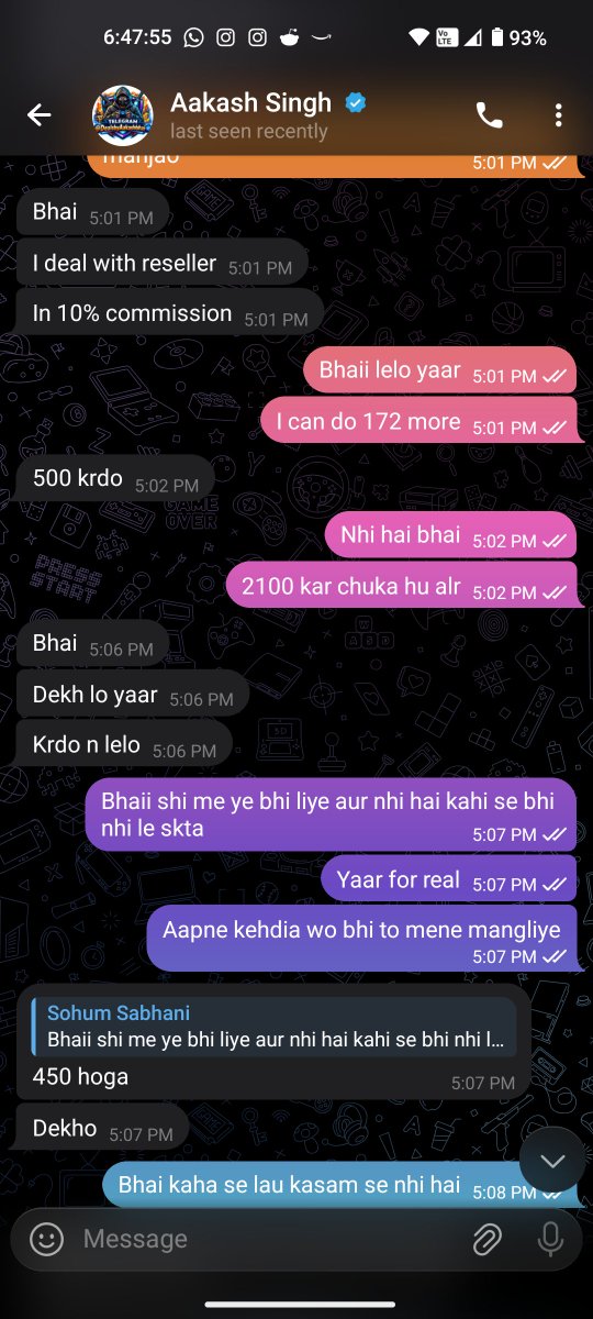 sohumsabhani's tweet photo. I was scammed by a Telegram user named @DealsbyAakashbhai who was selling Valorant plans.
He took money via UPI QR, promised the service, and then blocked me the very next day without delivering anything.
Help needed 
#TelegramScam #UPIFraud @cyberpolice_up #cybercell #cybercrime https://t.co/zRzBU4JzwY