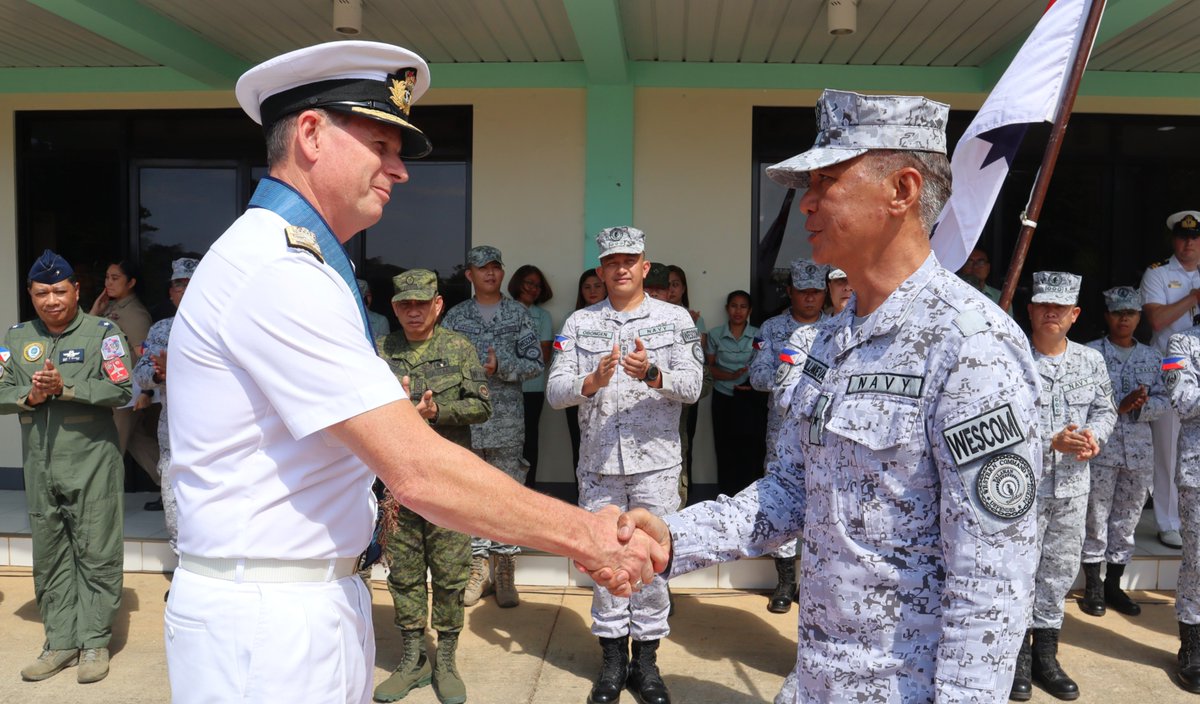 TeamWESCOM's tweet photo. The Chief of Navy, Royal Australian Navy, visits Western Command

CAMP RICARTE, Puerto Princesa City — Western Command (WESCOM) welcomed the arrival of Vice Admiral Mark David Hammond AO, Chief of Navy, Royal Australian Navy, during his official visit on January 27, 2026. Upon arrival, Vice Admiral Hammond was accorded battalion-sized arrival honors and was formally received by Commodore Charles Merric A Villanueva PN, Deputy Commander, WESCOM for External Defense Operations.

Following the arrival honors, Vice Admiral Hammond conducted a courtesy call on Vice Admiral Alfonso F Torres Jr. PN, Commander, WESCOM, represented by Brigadier General Ronie D Petinglay PAF, Deputy Commander, WESCOM for Internal Defense Operations. The visit continued with an executive session with senior WESCOM officials.

During the engagement, discussions focused on command updates, operational matters, and issues of mutual interest in support of ongoing mission objectives. The exchange provided an opportunity to reaffirm cooperation, enhance mutual understanding, and strengthen professional engagement between WESCOM and the Royal Australian Navy.

#AFPyoucanTRUST
#TeamWESCOM
#wescomtransformationroadmap
#patriotsanddefenders
#OneAFPOnePhilippines
#StrongAFPStrongPhilippines
#OurSeasOurRightsOurFuture
