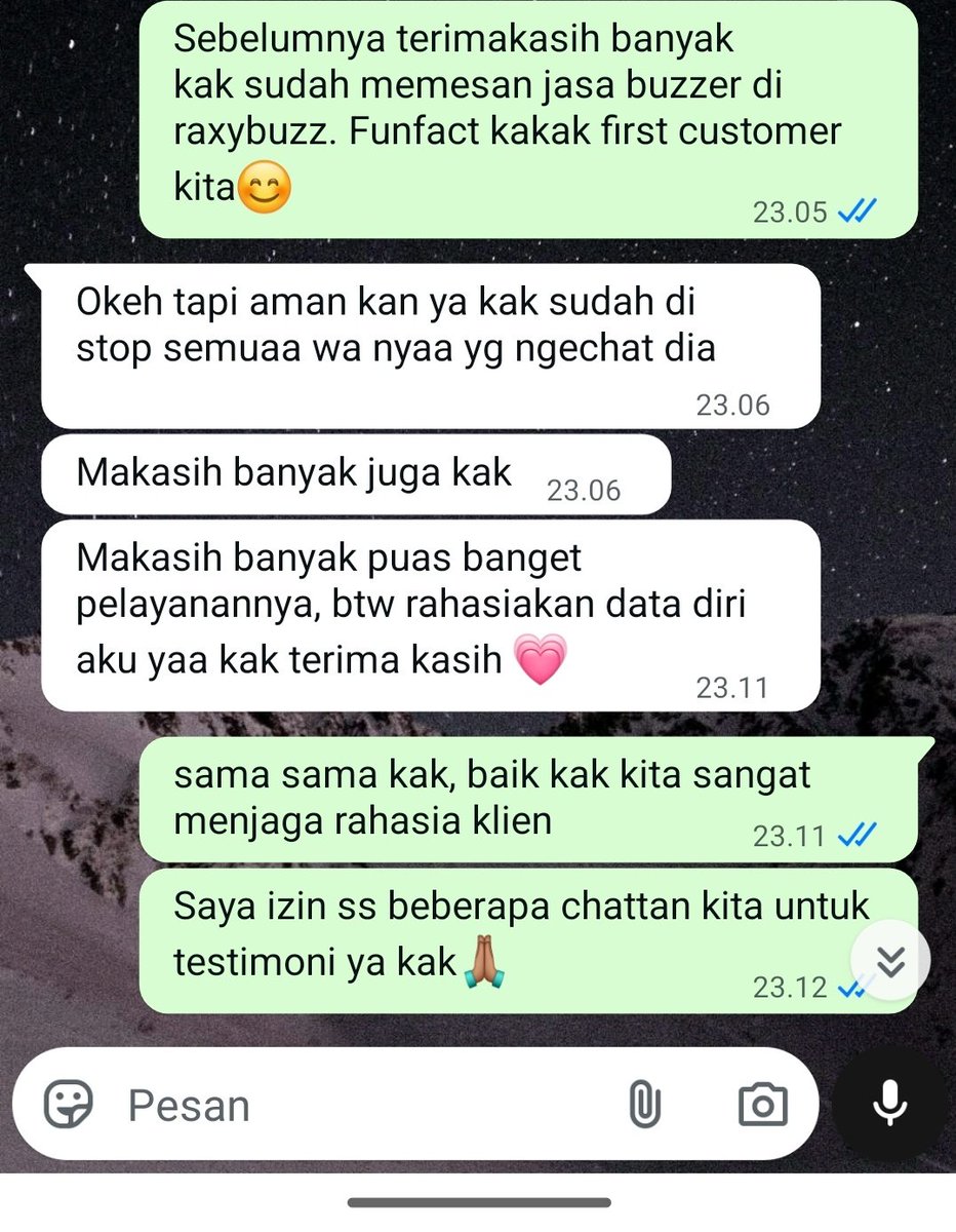 umriz17's tweet photo. Testimoni dari pelanggan jasa spam wa dan spam balas story ig, cocok buat kamu yang ingin bikin jera pelakor. Tunggu apalagi bisa tanya tanya di link bawah ya https://t.co/Kfddw7HhVy
#Zonauang #zonajajan️️ #testimoni https://t.co/rdSTGSgvCJ