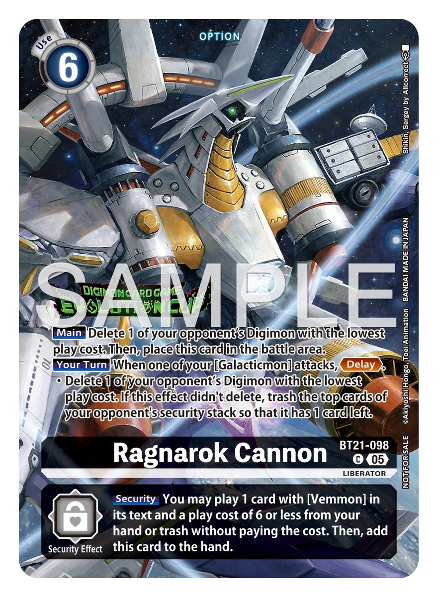 digimon_tcg_EN's tweet photo. [Card Reveals]

Hello Digimon Tamers!
Today’s alt-art card is [BT21-098 Ragnarok Cannon] (Top 4 Prize)!

Evolution Cup 2026 Vol. 1
March 1 - April 30, 2026
https://t.co/83b8HJ1zfh

#DigimonCardGame
#DigimonTCG
#Digimon https://t.co/hFo8Par3ll