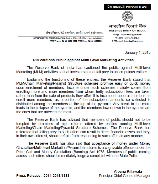 ⚠️ Public Alert⚠️: RBI cautions against Multi-Level Marketing (MLM) schemes run by unscrupulous entities.The general public is advised to remain vigilant &amp; report such offers to your nearest PS/file an online complaint via cybercrime.gov.in
<a href="/MeghalayaPolice/">Meghalaya Police</a> 
<a href="/cidmeghalaya/">CID Meghalaya</a>