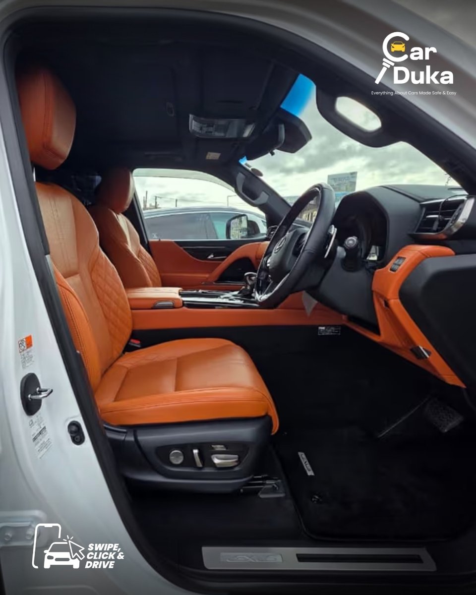 CarDukaKE's tweet photo. Command prestige, power, and unmatched luxury — the 2022 Lexus LX600 VIP is the ultimate flagship SUV for executives and luxury enthusiasts. ✨🚘

Features at a Glance
🔹 3.5L Twin-Turbo V6 (3,445cc) petrol engine with smooth automatic transmission
🔹 VIP executive leather interior with first-class comfort
🔹 Advanced safety & driver-assist features for total peace of mind
🔹 Quiet, powerful, and ultra-comfortable ride quality
🔹 Cutting-edge tech and luxury touches throughout the cabin

Price Options
💰 Cash: KES 29,500,000
💳 Finance: KES 737,917 per month for 5 years

📊 Specs | 8,000 kms | 3500 CC | Automatic | Petrol | Unregistered
Discover this flagship SUV on https://t.co/JiwJou1uEp or shop faster via the CarDuka App on Android & iOS.
#CarDuka #SwipeClickDrive #SwipeClickSell