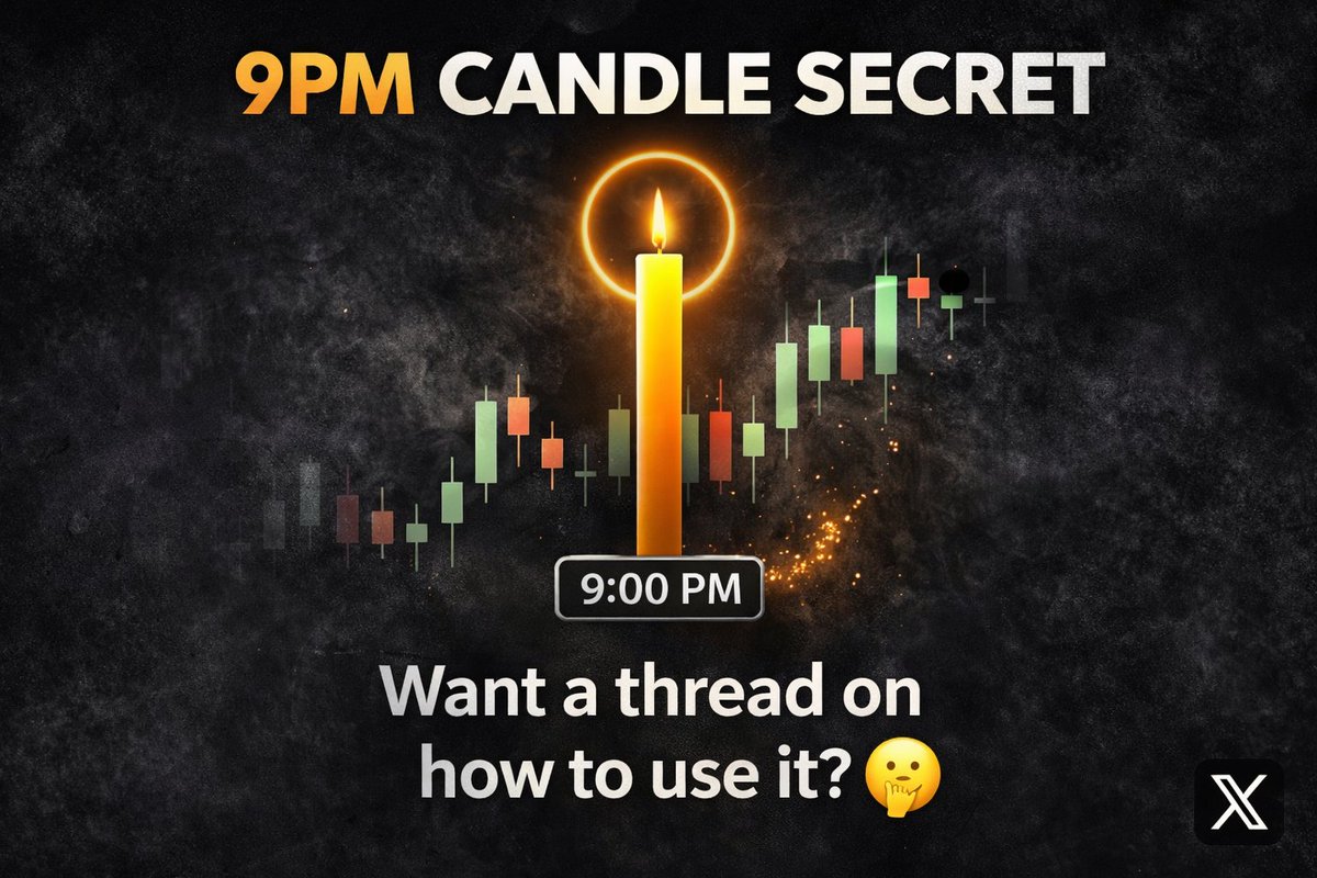 The 9PM CANDLE SECRET.

The 9PM candle is not random.
It leaves clues almost every day.

Most traders ignore it.
Smart money doesn’t.

Want a thread on how to take advantage of the 9PM candle?

• YES - drop 🔥
• NO - stay confused

Who want it?

👇👇👇