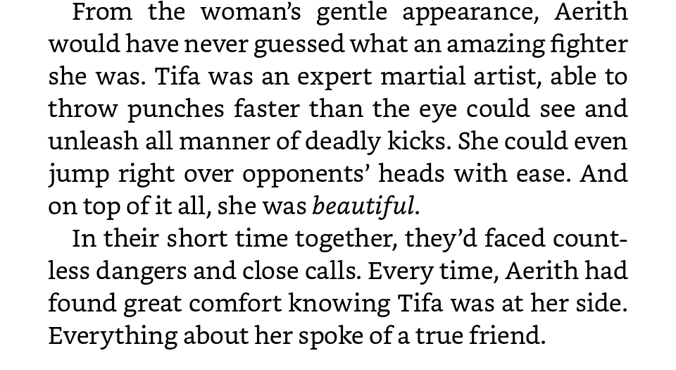 theshenami's tweet image. Lest we forget Aerith's opinion of Tifa