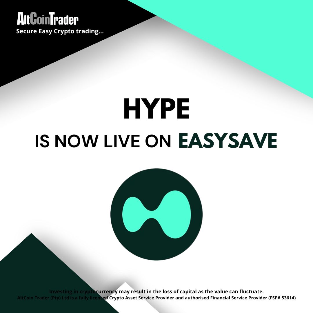 HYPE is now live on EasySave. #Crypto #Cryptocurency #Cryptocurrencies  #CryptoTrading #Trading