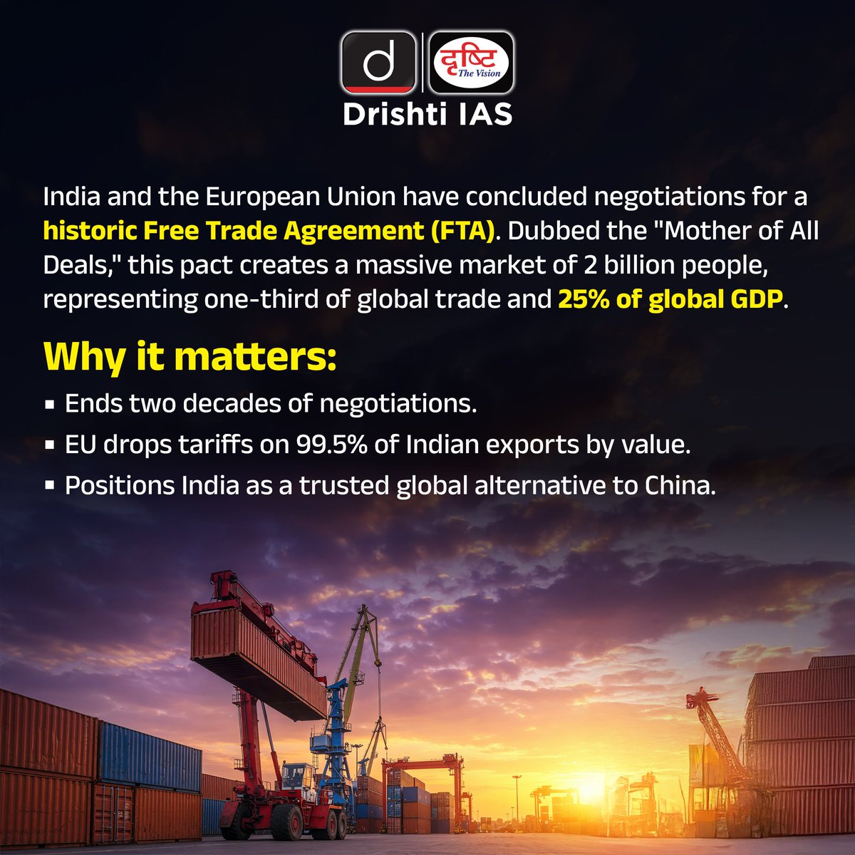 drishtiiaseng's tweet image. The India–EU deal opens new pathways for talent, education, and global opportunities- strengthening mobility and shared growth.

#IndiaEUPartnership #GlobalMobility #TradeDiplomacy #ViksitBharat #GlobalOpportunities #IndiaOnTheRise #DrishtiIAS #DrishtiIASEnglish