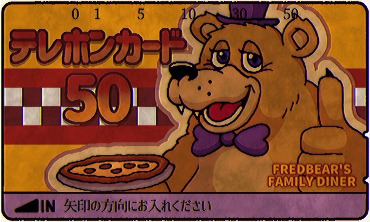 Sumesh_13_sub's tweet image. これは以前描いたFNAFのテレホンカード💳
#FNAF #fnafart #fnaffanart