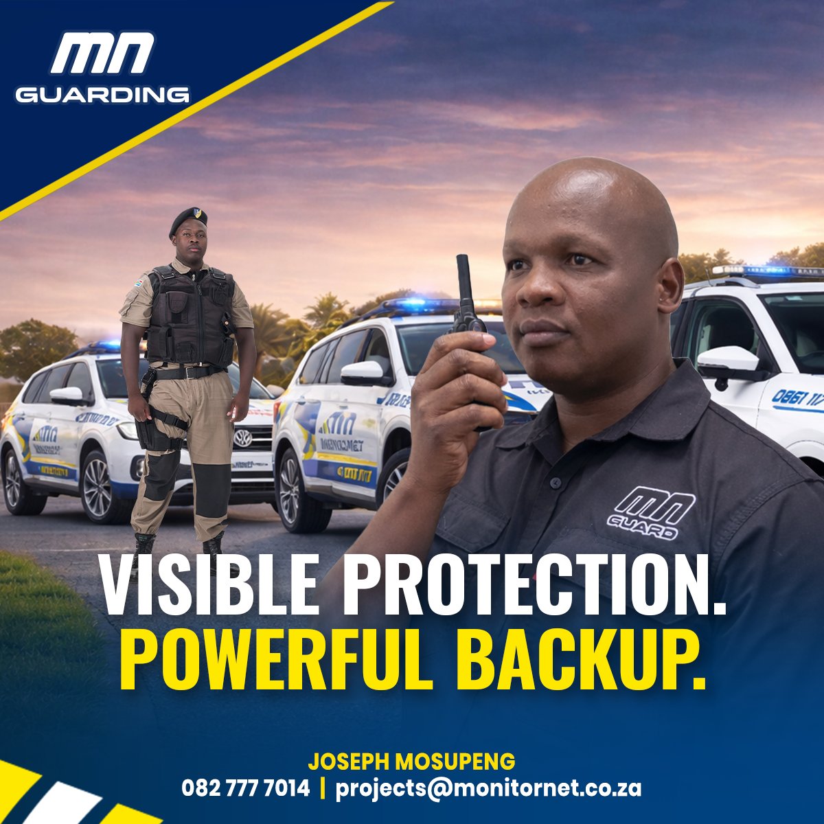 monitor_net's tweet image. Our security guards are never alone.

They’re backed by our 24/7 Control Room and rapid Armed Response officers, ensuring immediate support, proactive monitoring, and reliable protection when it matters most.

Find out more 🌐 monitornet.co.za

#MonitorNetSecurity