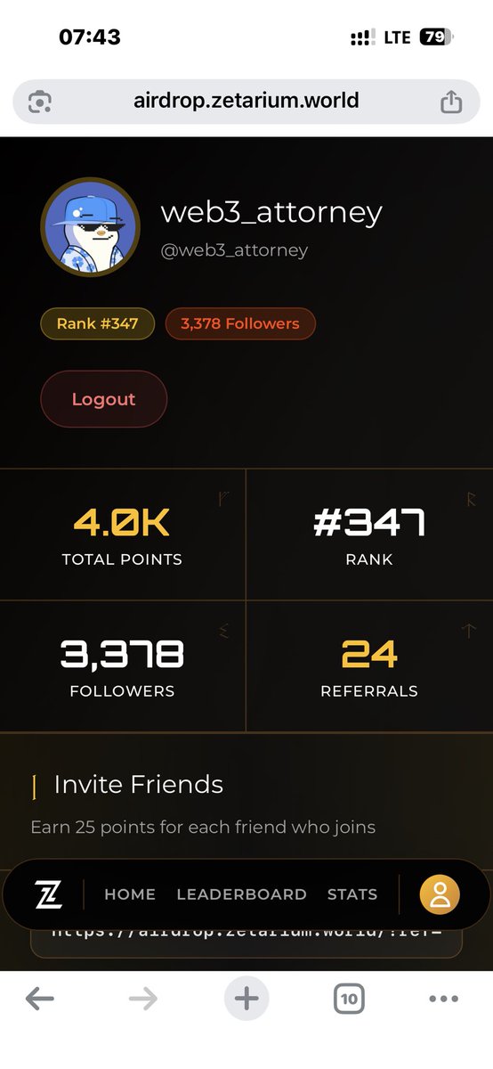 web3_attorney's tweet image. GM twitter people 

Day 18 on #Zetarium_ 

I’m almost entering the top 300 again after losing over 8k points to the last upgrade.

Lower your expectation on $ZET like I always say.

I have another alpha for us today, stay connected.
Sure 4fig airdrop if you work hard on it

LFG