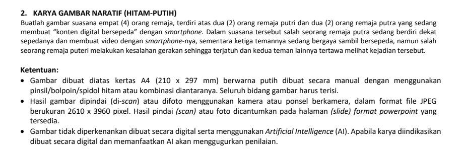 GUYSS TEMA PORTOFOLIO GAMBAR SUASANA TAHUN INI SUDAH KELUARRR 

Jujur... imo ini lebih kompleks dibanding tahun lalu ya? (Aku pikir 4 anak main enggrang kemarin udah cukup gila 😭🥀)