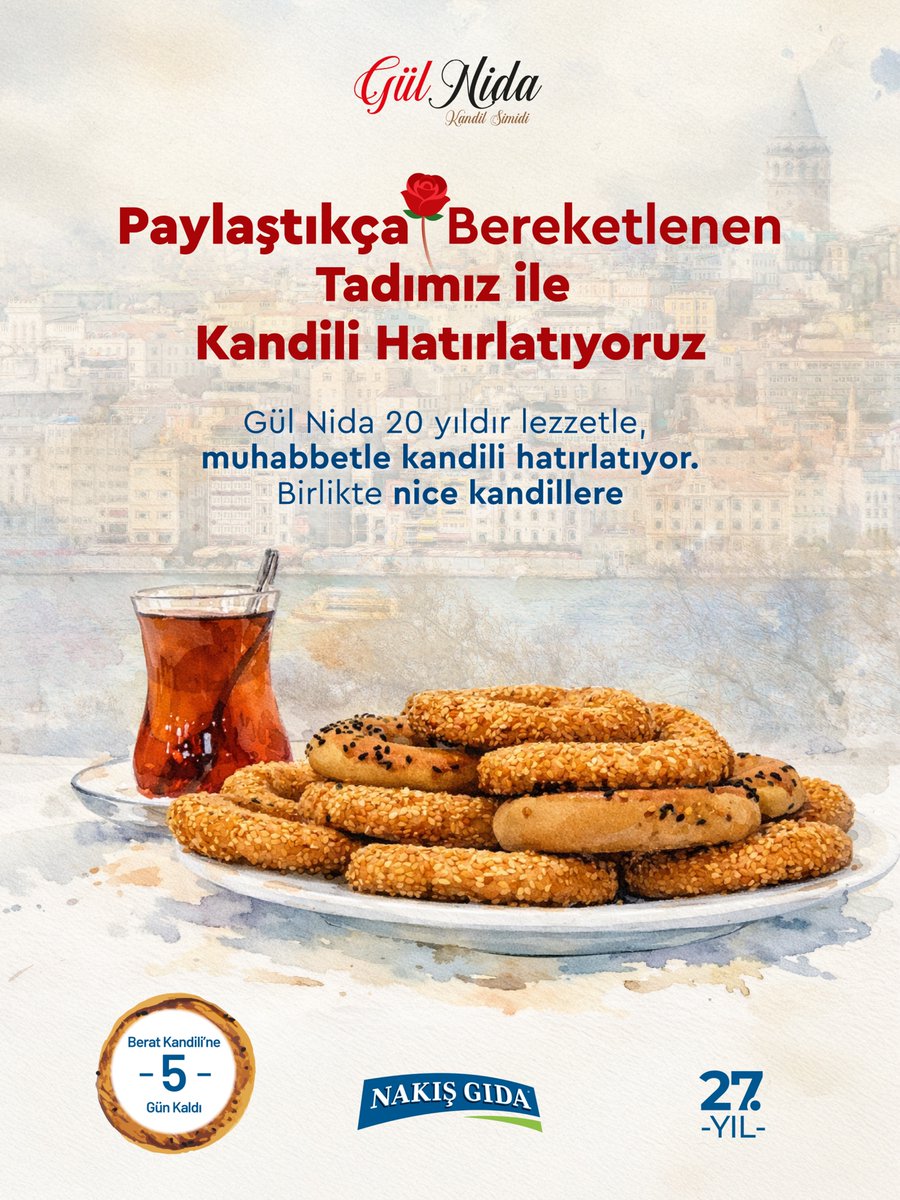 nakisgida's tweet photo. Paylaştıkça bereketlenen tadımız ile kandili hatırlıyoruz. 🌹 Gül Nida, 20 yıldır lezzetle, muhabbetle kandili hatırlatıyor. Birlikte nice kandillere. #nakışgıda #gülnida  #i̇slam #kandil #muhabbet #lezzet #bereket #hatırlamak https://t.co/x5MiMFMiYx