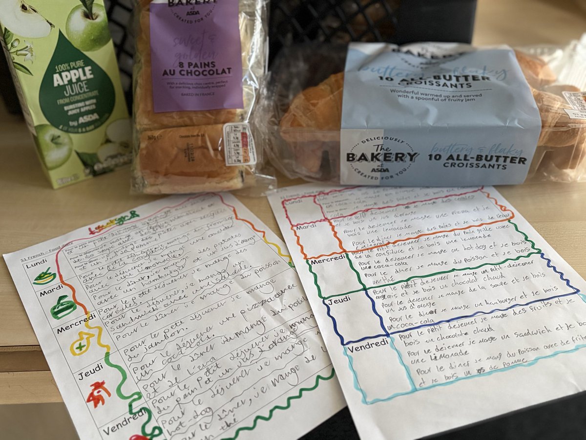 frenchlafuste's tweet photo. S1 had a French breakfast today in order to celebrate the end of the French food topic. They created a L2/3 writing, we discussed healthy food and of course we watched Ratatouille. Bon appétit S1. Les pains au chocolat et croissants were very popular🇫🇷 https://t.co/kygBspRPb0