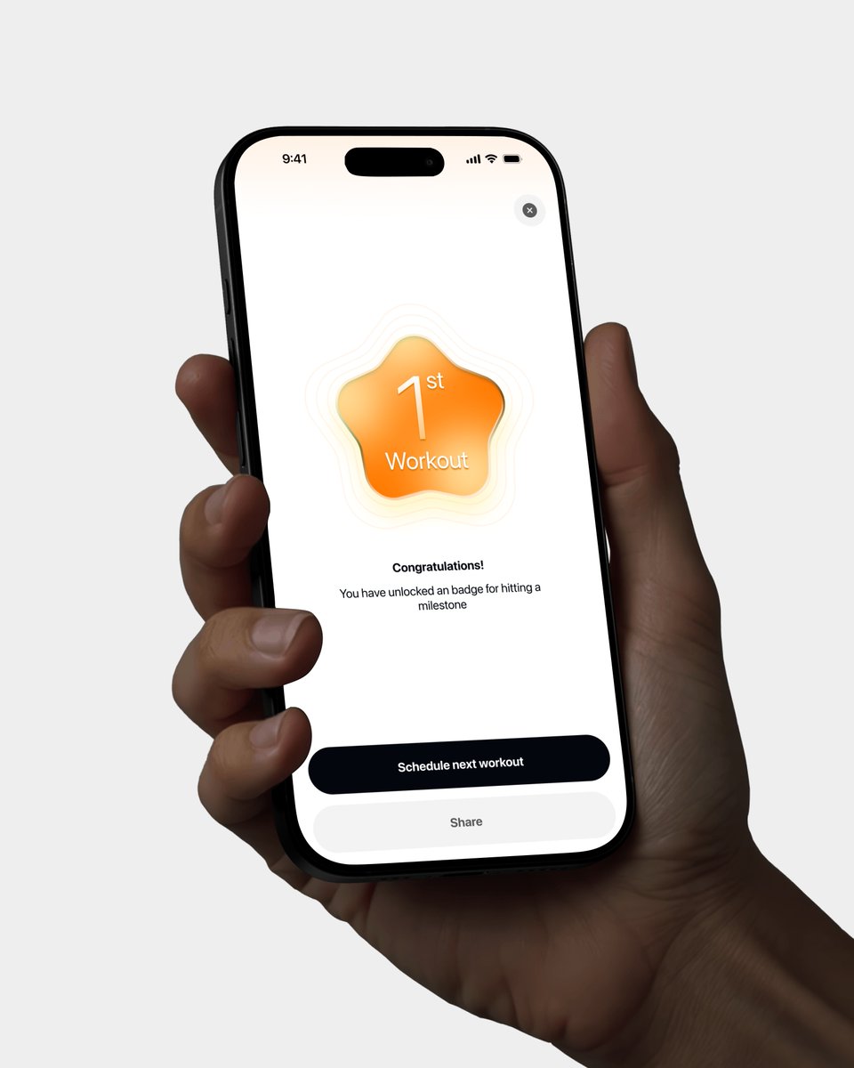 Every small action a user completes — finishing a task, hitting a streak, saving progress — is a moment worth acknowledging in your mobile app design. 

When users feel progress, they feel motivated.
When they feel motivated, they stay.

I designed a post-workout celebration UI.