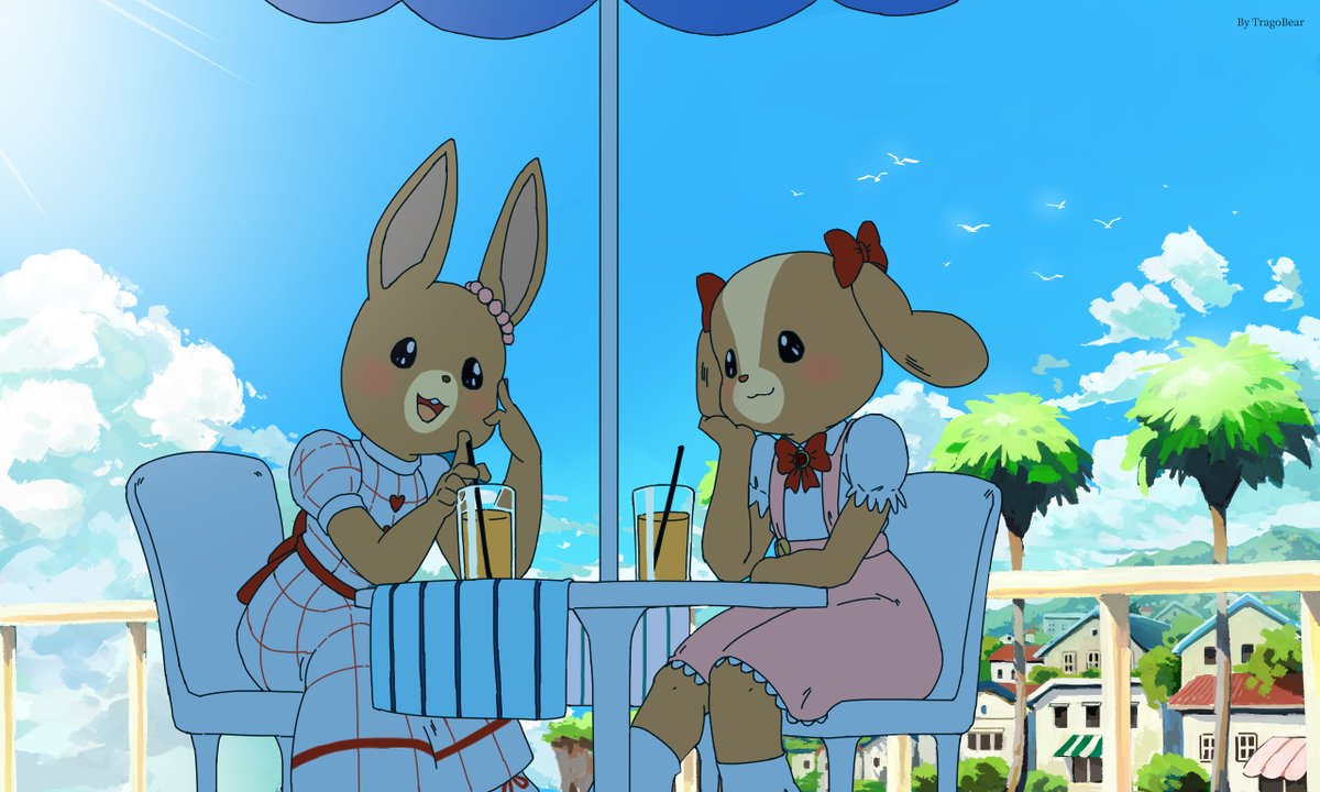 Hanging out.
#メイプルタウン物語 #絵描きさんと繋がりたい #furryart