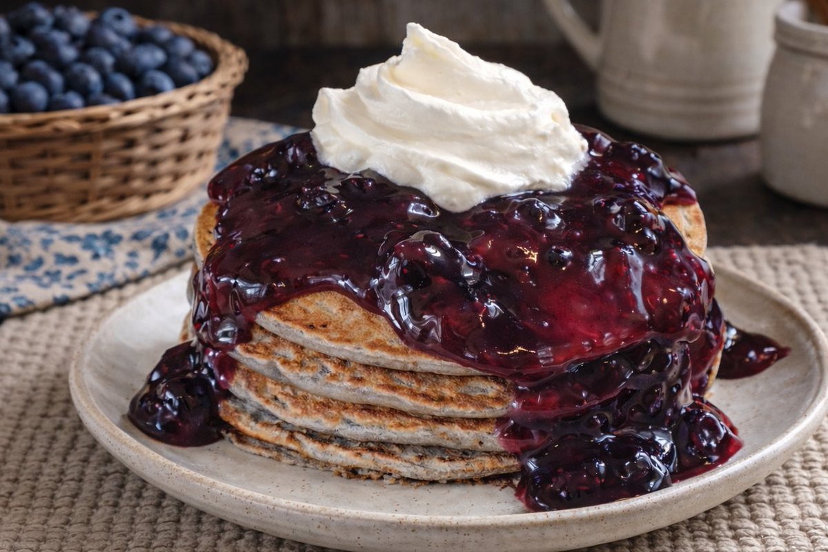 It’s #NationalBlueberryPancakeDay! 
Sharing our family-favorite flourless blueberry oatmeal pancakes — with an amazing blueberry sauce--easy, wholesome, and perfect for slow mornings.
👉 amamascorneroftheworld.com/2013/07/recipe… #recipes #breakfastideas