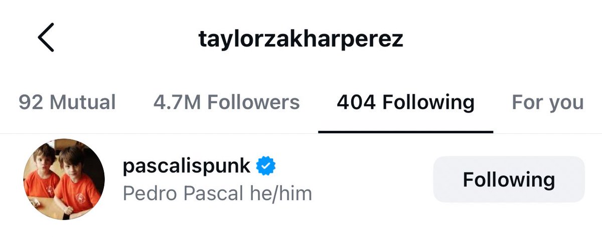 teamtaynick's tweet photo. Taylor Zakhar Perez has followed Pedro Pascal on Instagram. ❤️ https://t.co/X0bP9FzO0u