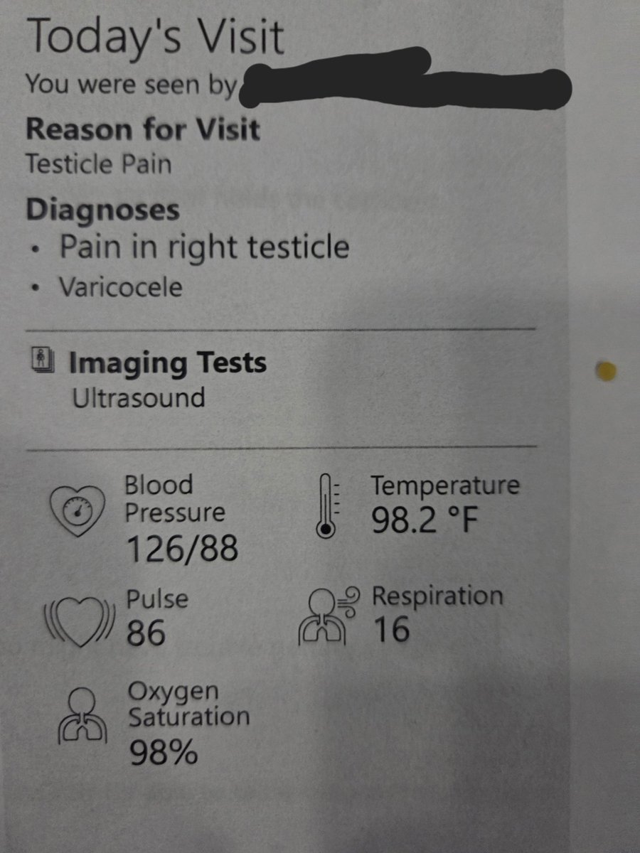 I went to the hospital bc I thought I had testicular torsion or some shit.......... they told me I have varicocele (reduced blood flow to the testical) so basically to cure myself i have to wear less boxers and start wearing jock straps or tighty whites....... my lifes a joke🤣