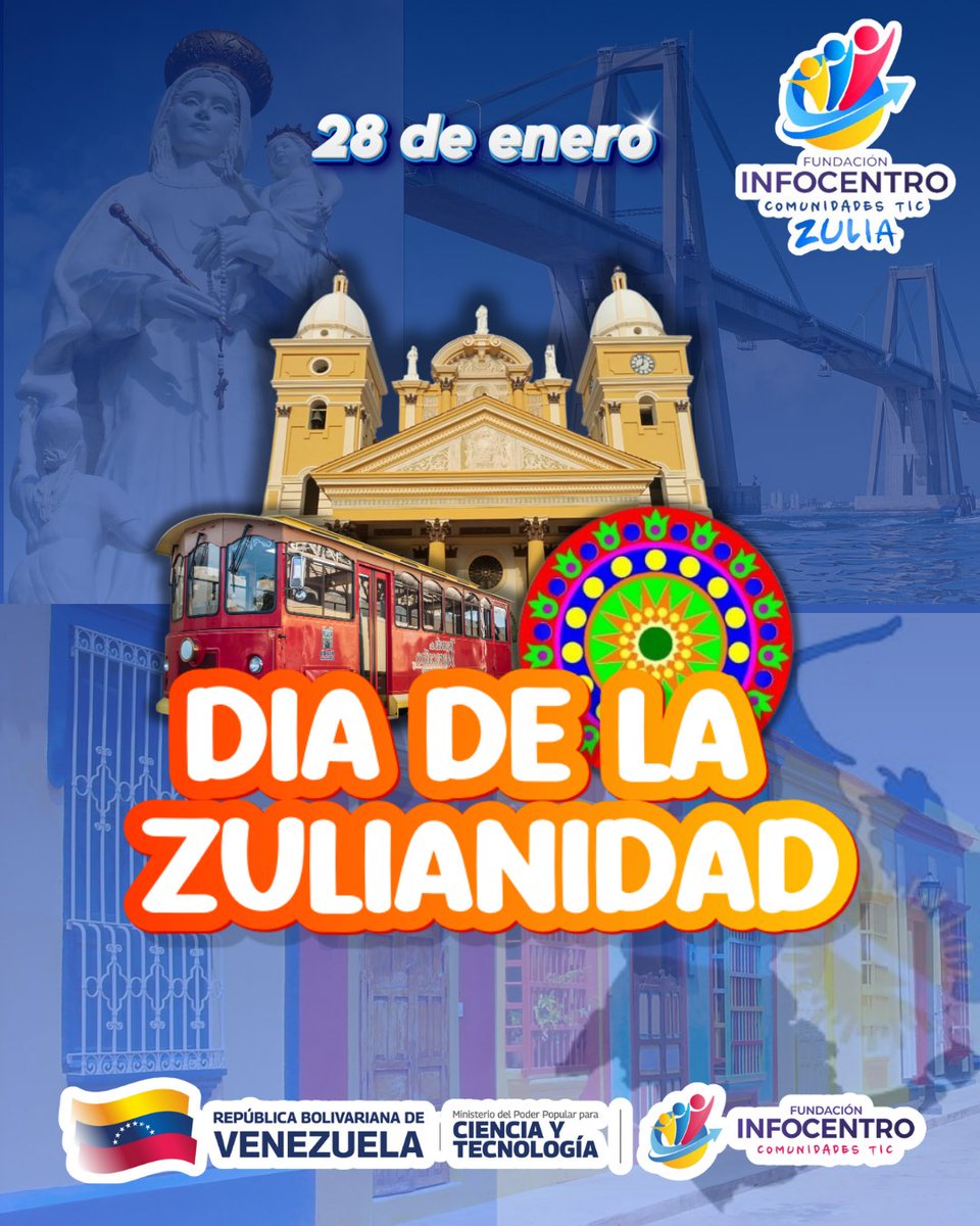 ZuliaInfocentro's tweet image. Hoy, 28 de enero, conmemoramos el Día de la Zulianidad, recordando aquel 1821 cuando la Provincia de Maracaibo declaró su independencia absoluta de España. 📜🇻🇪

En Infocentro Zulia celebramos los valores que nos definen: constancia, innovación y amor por lo nuestro.