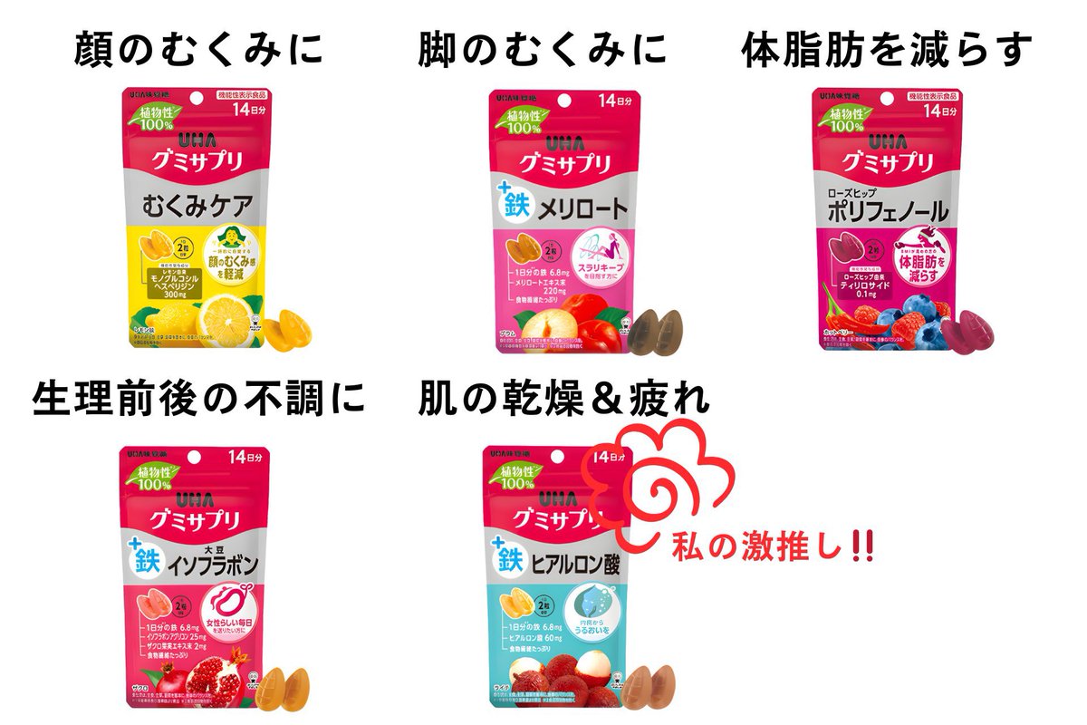 グミサプリどれ買うか迷う...って人へ‼️
これを参考にしてください⤵︎⤵︎