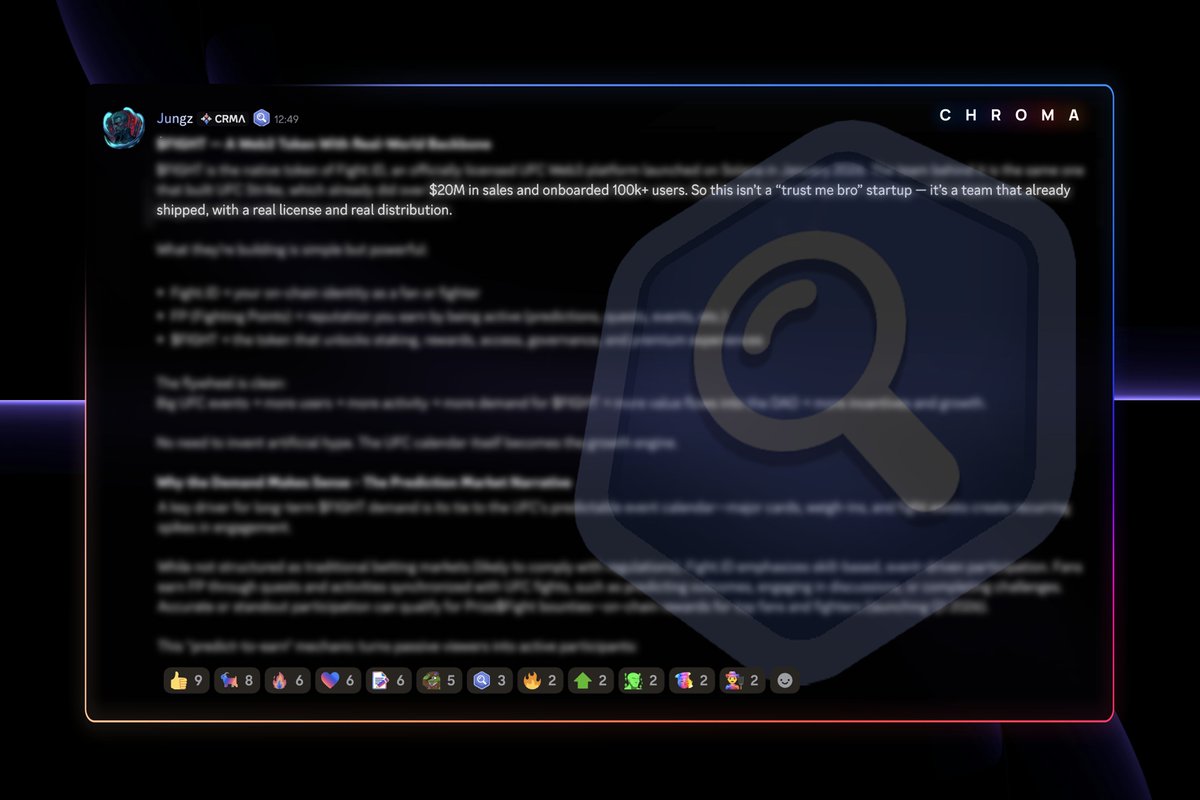 Chroma_Trading's tweet photo. Another alpha drop from our boy @jungz_daily 🔍

Our researchers find value before the masses do

Join today and find it with us

#ChromaTrading https://t.co/6ONv0UV5uG