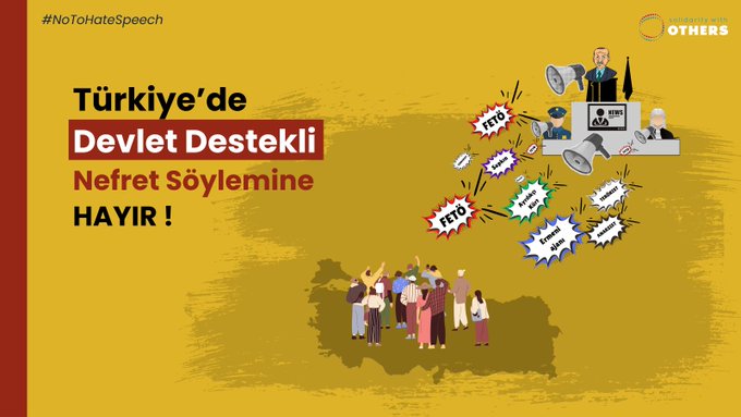 ❗️Türkiye’de hükümetin hedef gösterdiği tüm kesimlere yönelik nefret söylemi, demokrasiyi ve insan haklarını çürüten bir mekanizma oldu; medya aracılığıyla yayılan bu dil, hukuksuzlukları örtmenin aracı haline geldi. 

NefretSöylemine HAYIR