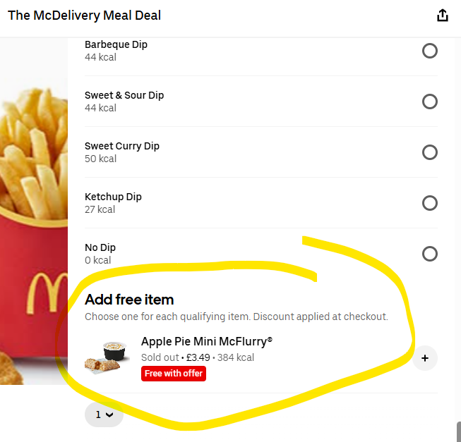 aaronbekir's tweet photo. @UberEats @ubereats_uk So this deal is just a lie right? as I ordered and didn't get, so once again, missing items in my order and I don't get a refund? (and it didn't say sold out when I ordered it) https://t.co/GB2Fc2SQpb