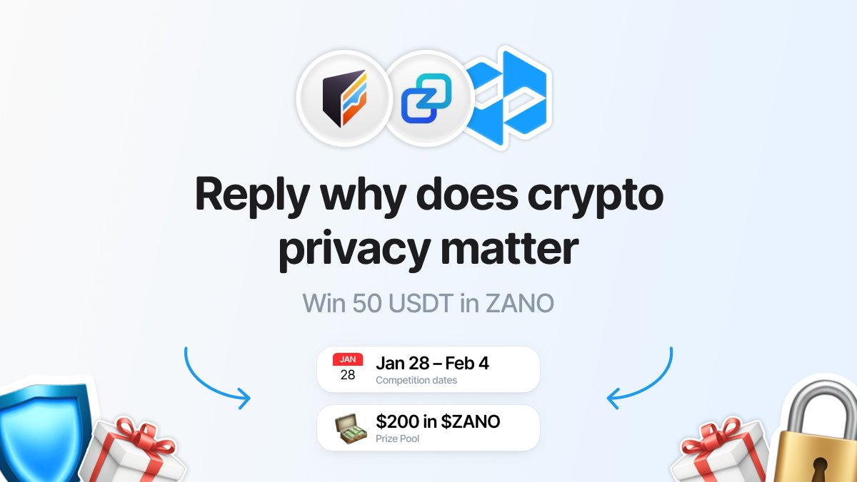 🔥Privacy lovers, this one’s for you! GIVEAWAY ANNOUNCEMENT

We’ve teamed up with <a href="/cakewallet/">Cake Wallet</a> and <a href="/zano_project/">Zano</a> to give away 4 × 50 USDT in $ZANO 💸

🗓️ Jan 28 – Feb 4

💬 To enter:

1️⃣ Join x.com/i/communities/… and follow <a href="/cakewallet/">Cake Wallet</a> &amp; @LetsExchange_io
2️⃣ Repost this post
3️⃣