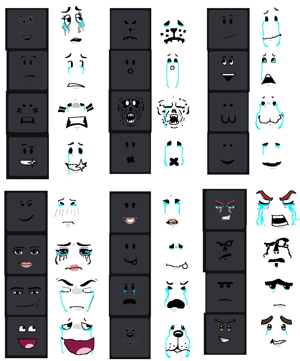 I made 24 additional faces 😭😭😭 #robloxart