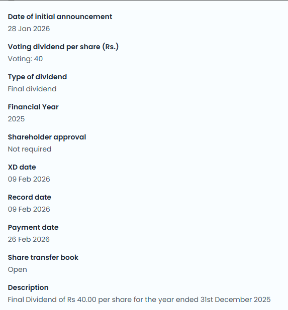 THREE ACRE FARMS PLC

CASH DIVIDEND