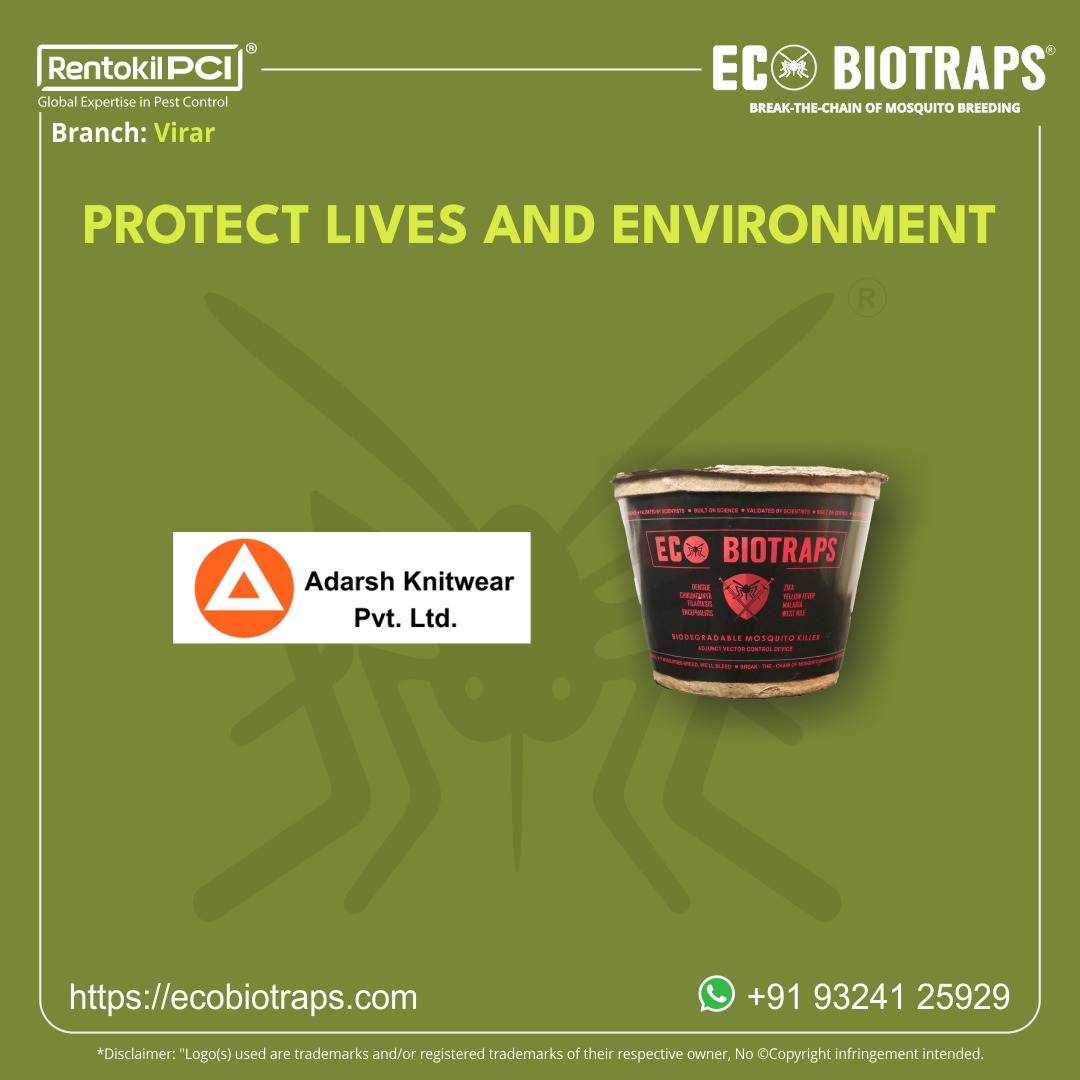 Adarsh Knitting protecting its facilities from mosquito-borne diseases by adopting EBT that prevents mosquito breeding at the source. In collab with RPCI, it is making greener, safer  workspaces protecting teams while reinforcing It's vision of sustainable growth.